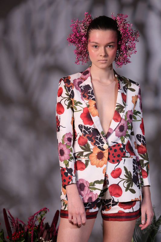 AZALEA- Silk Blazer Available in White and Maroon