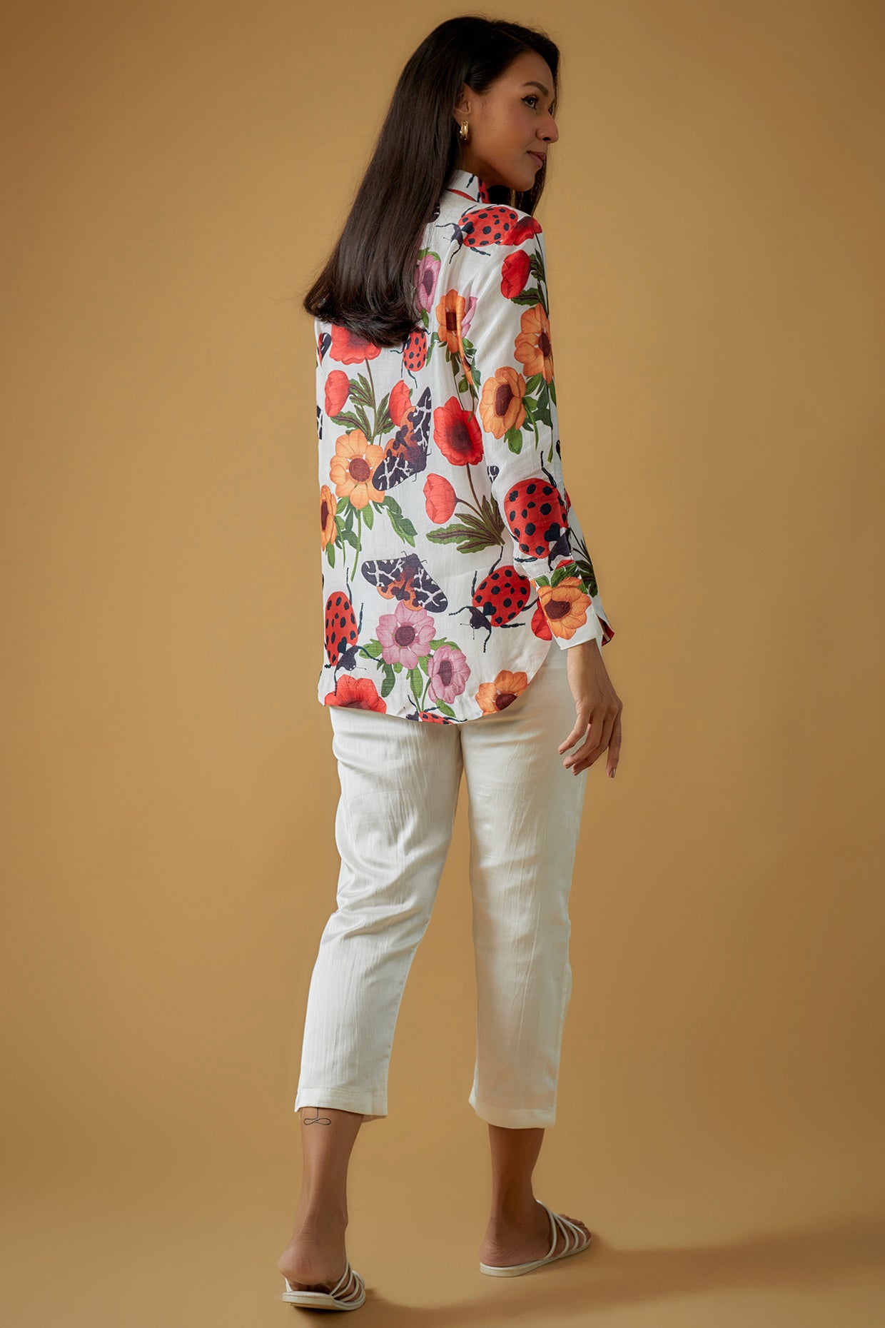 AZALEA- Shirt in White & Maroon