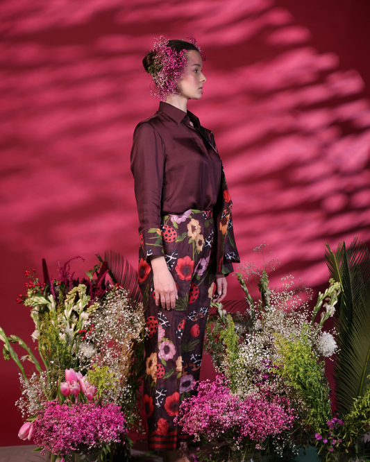 AZALEA- Co-ord Set Available in Maroon & White