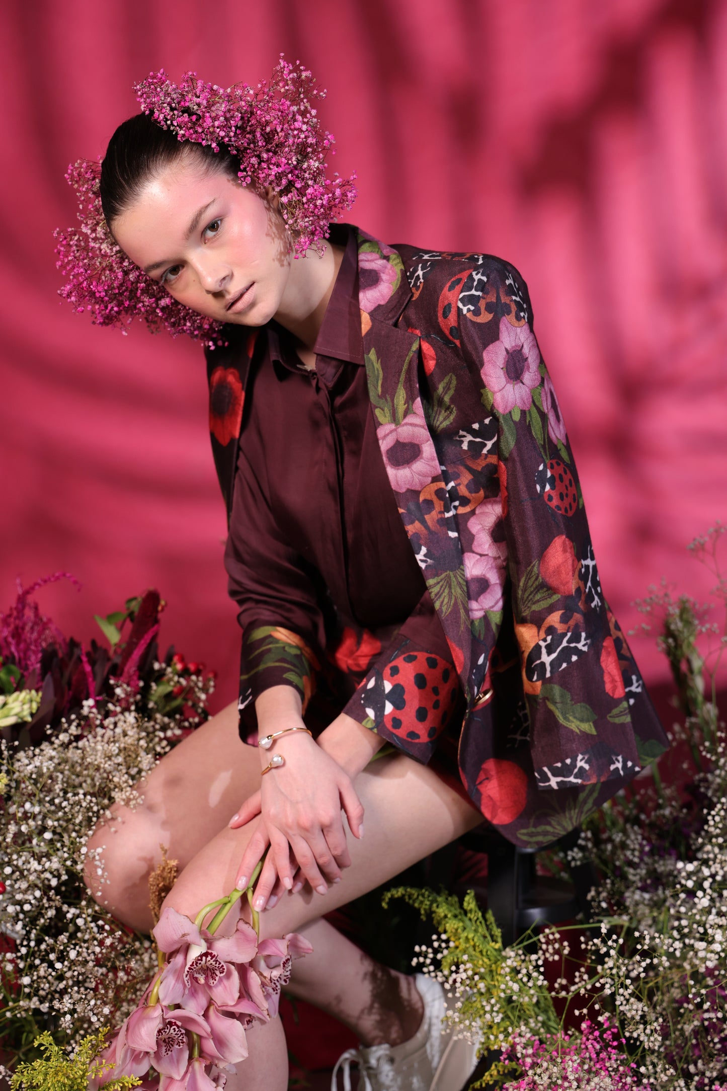 AZALEA- Silk Blazer Available in White and Maroon