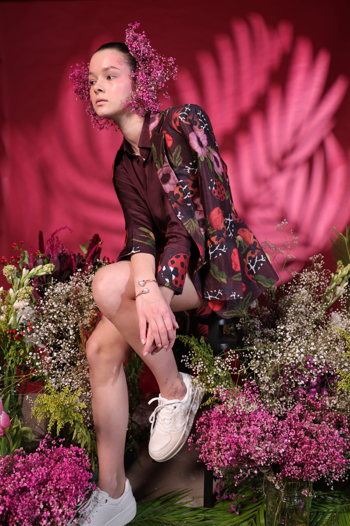 AZALEA- Silk Blazer Available in White and Maroon