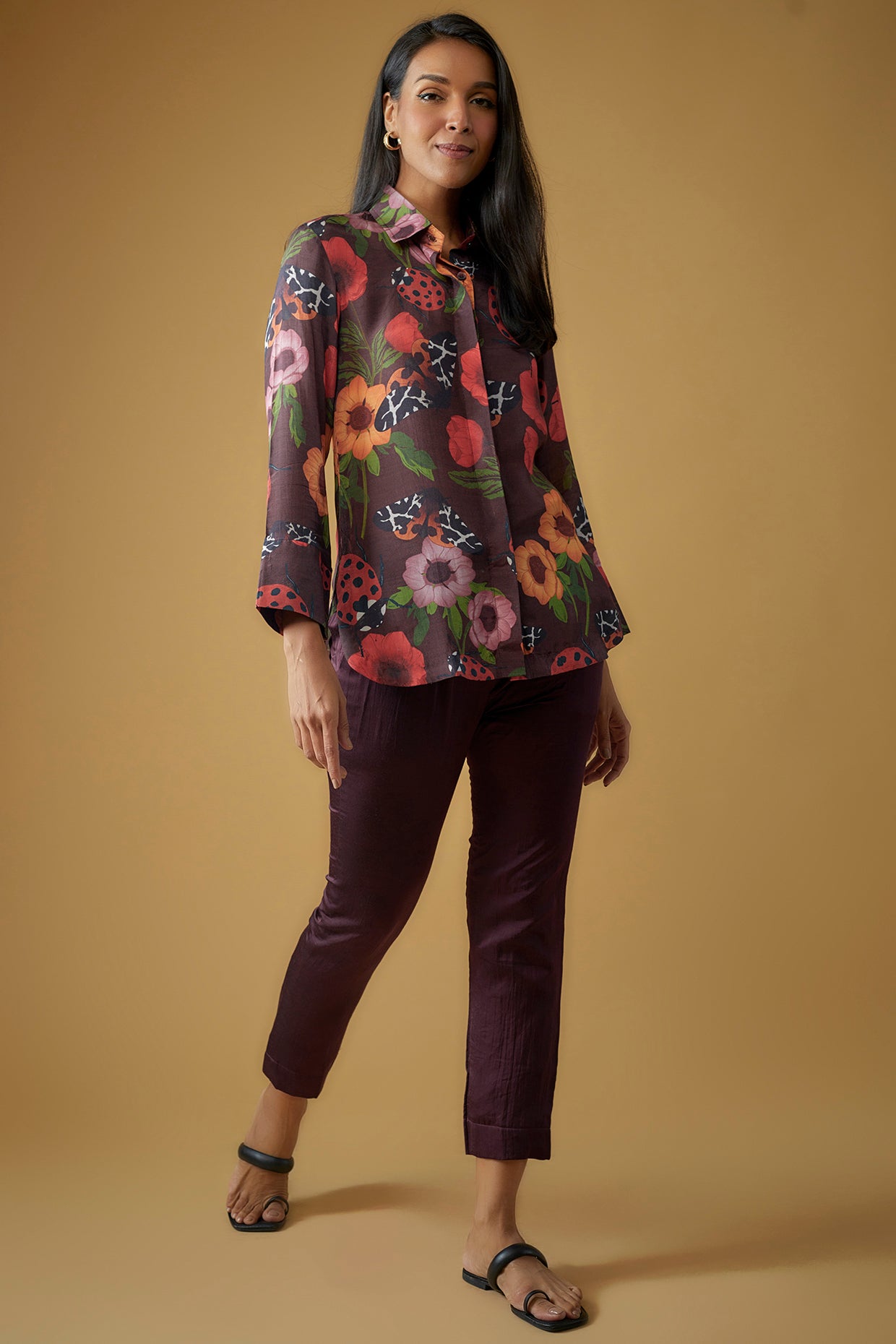 AZALEA-   Shirt in White & Maroon